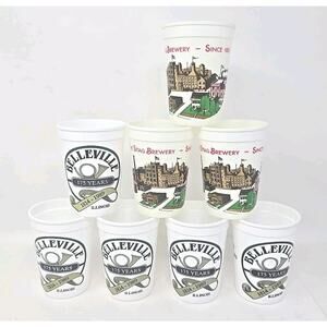 1982 The Stag Brewery - 1989 Belleville IL 175 Years Plastic Cups Lot of 8 U273
